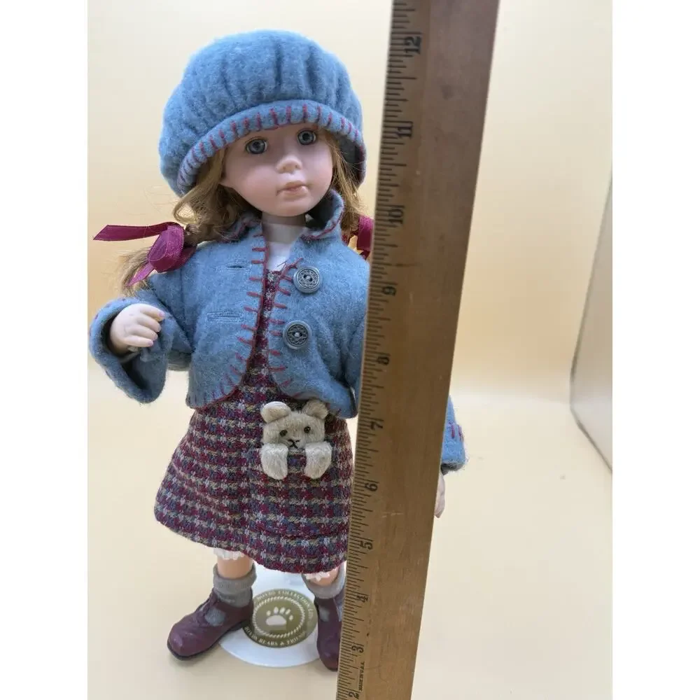 Boyds Bears & Friends Doll Blue Coat Hat Teddy Pocket 12” Collectible Doll